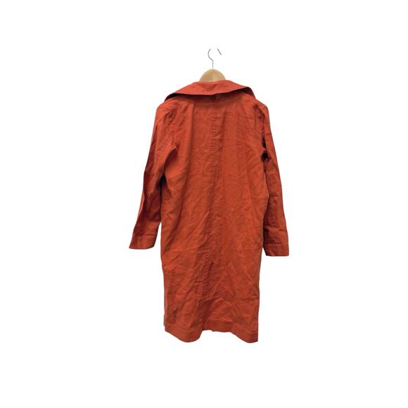 Eileen Fisher Organic Linen Trench Coat Orange Women’s Size PP (2P/4P)‎ - Picture 11 of 13